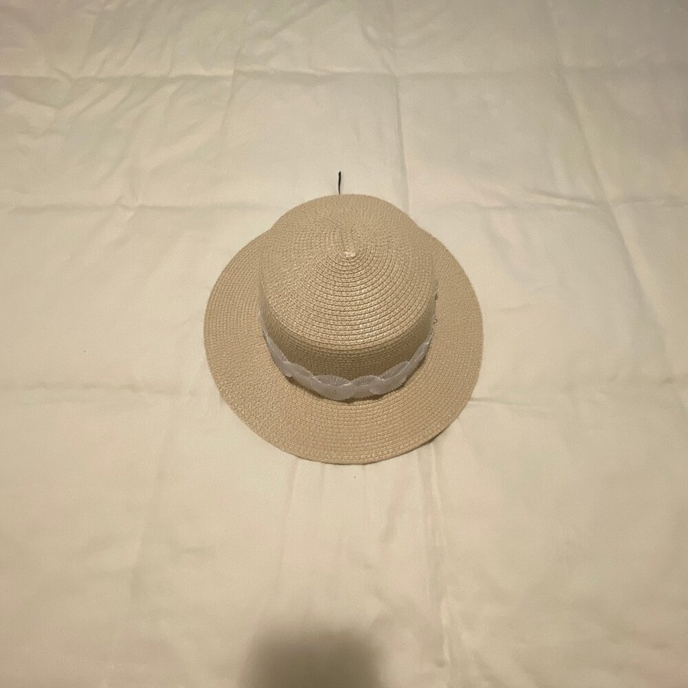 Women's French-Style Wide Brim Summer Sun Hat with French Lace Bow NEW - Picture 4 of 6